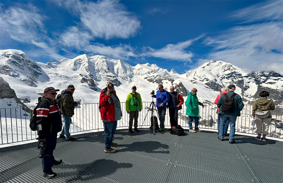 Piz Bernina und Piz Palü im Blick