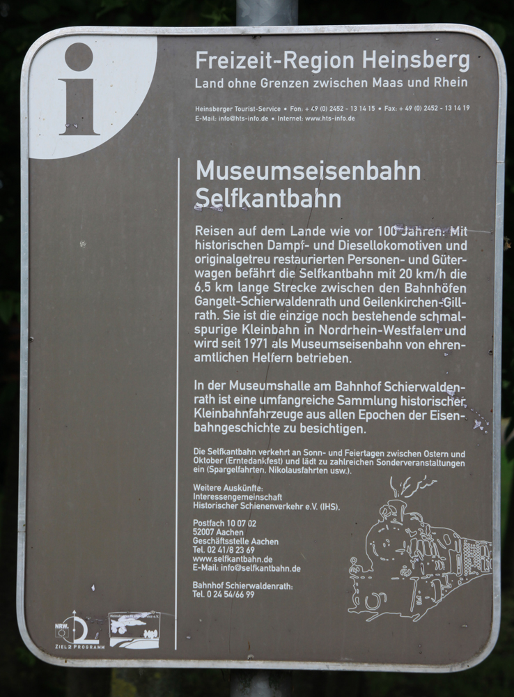 Selfkantbahn Infoschild
