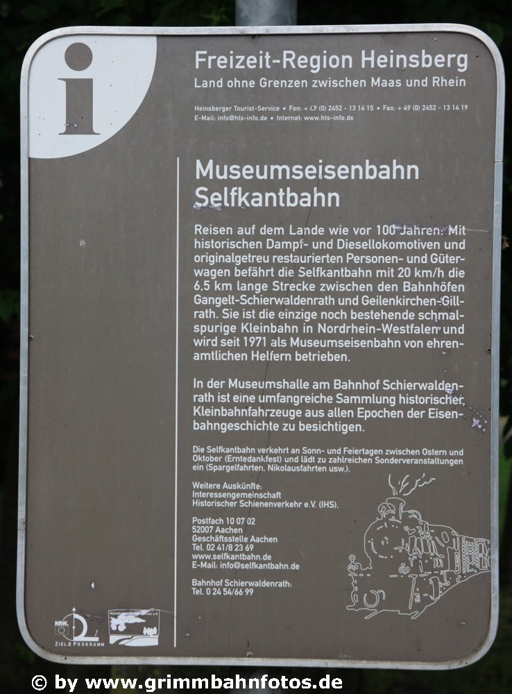 Selfkantbahn Infoschild