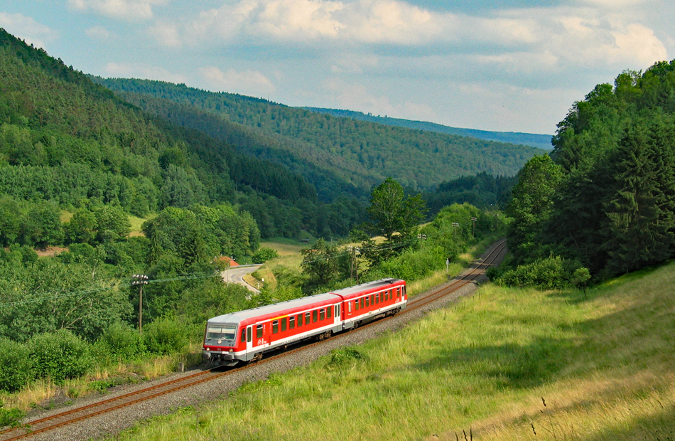 628.4 auf der Odenwaldbahn Eberbach - Erbach