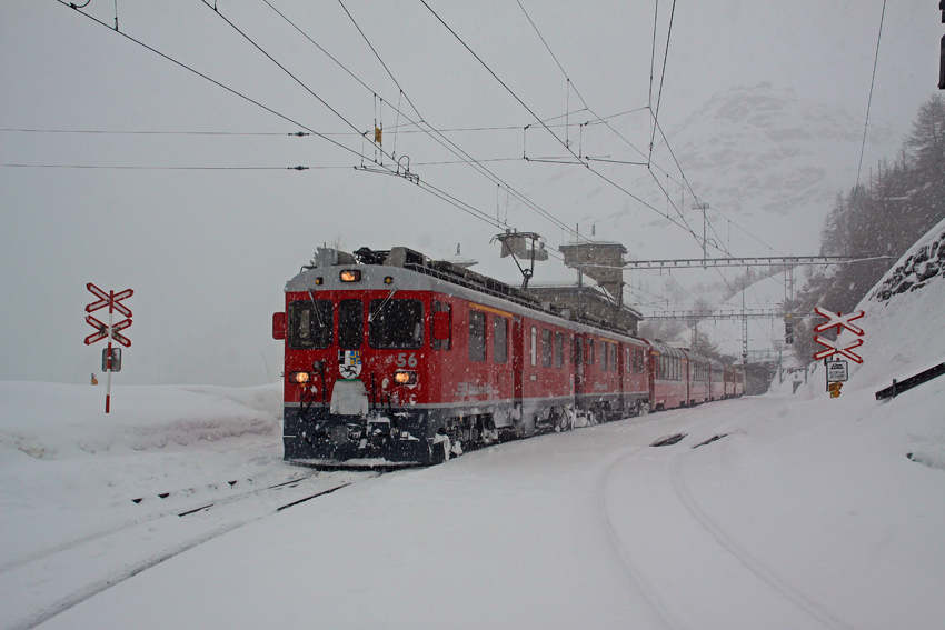 Schneegestöber auf der Alp Grüm