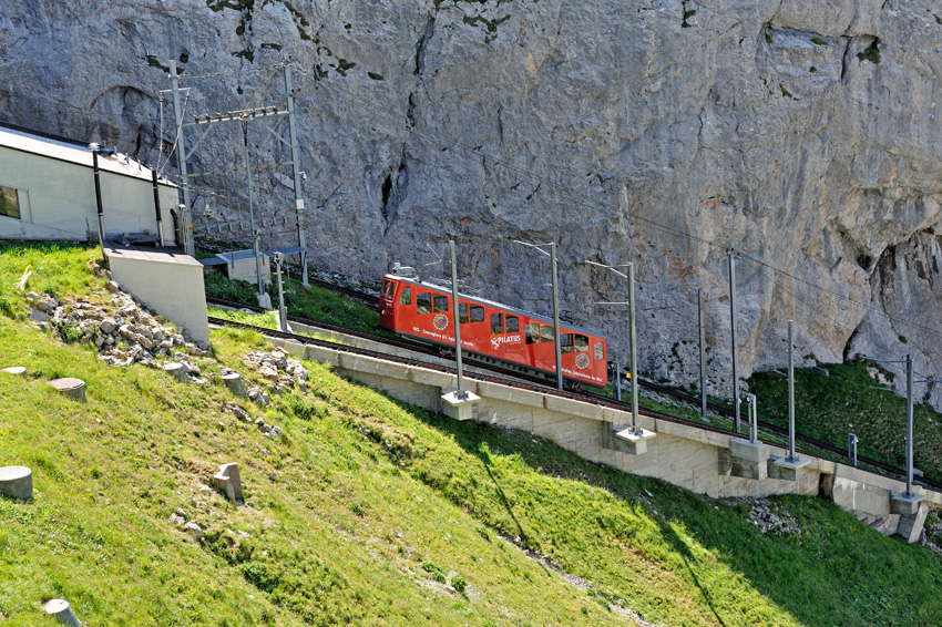 Pilatusbahn Abfahrt nach unten..