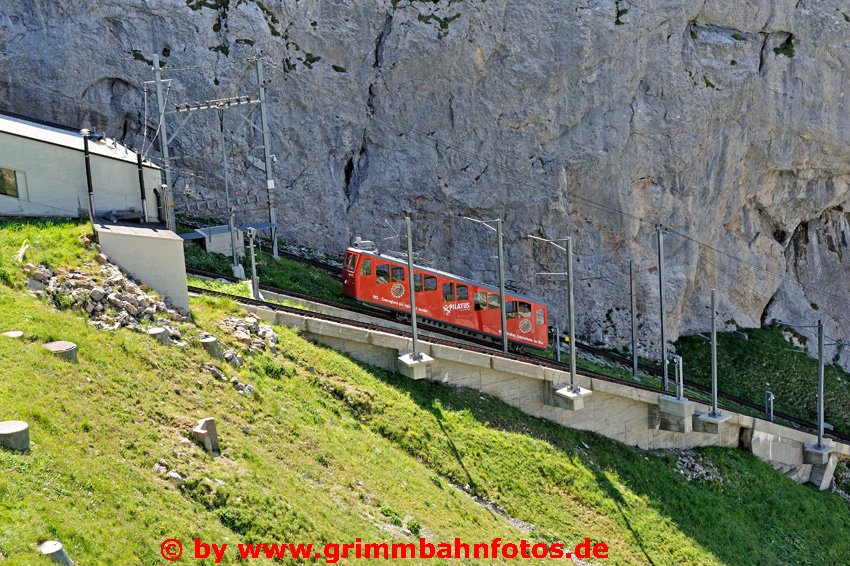 Pilatusbahn Abfahrt nach unten..