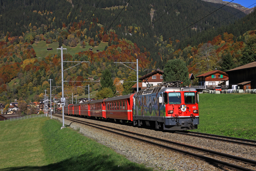 RhB BoBo 611 vor Klosters Platz