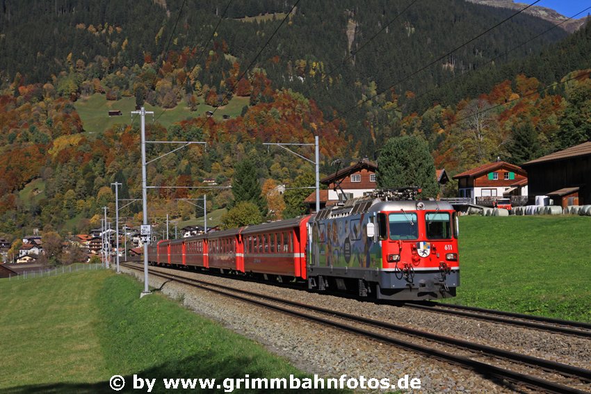 RhB BoBo 611 vor Klosters Platz