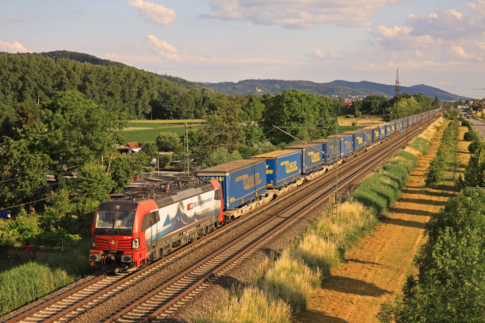 SBB Vectron 193 468 nördlich von Hemsbach - Main Neckar Bahn