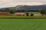 628 256 auf der Kaolinbahn mit Kaolinberg