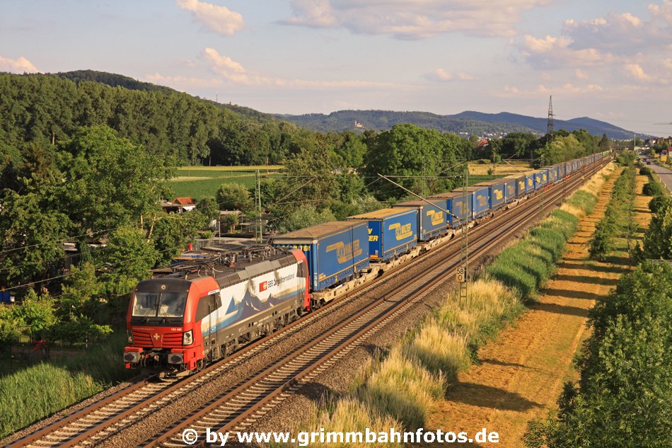 SBB Vectron 193 468 nördlich von Hemsbach - Main Neckar Bahn